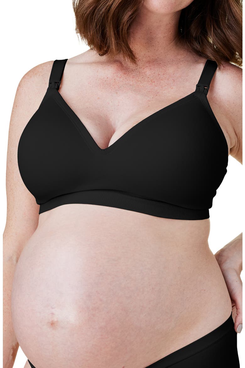 Plunge Wireless Maternity/Nursing Bra, Alternate, color, BLACK