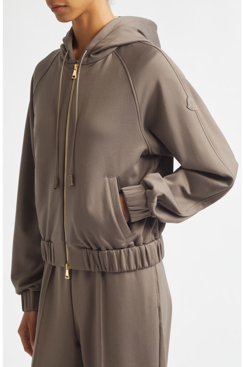 Fleece Zip Hoodie, Alternate, color, BEIGE