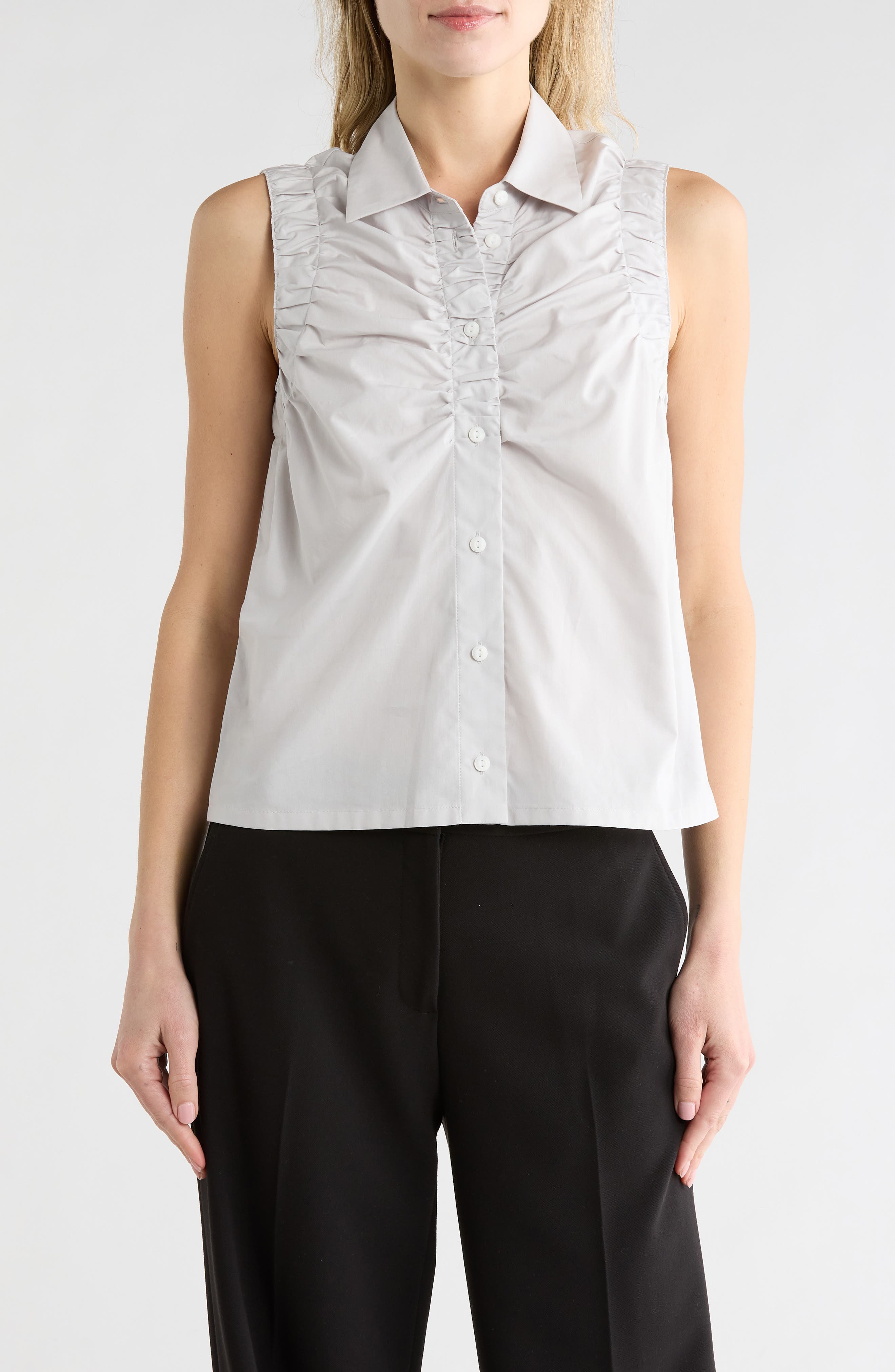 rag & bone Georgina Ruched Button-Up Shirt