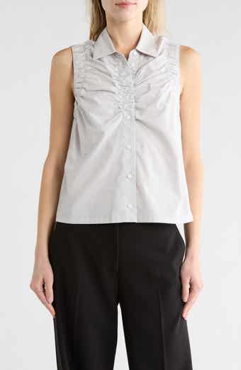 rag & bone Georgina Ruched Button-Up Shirt