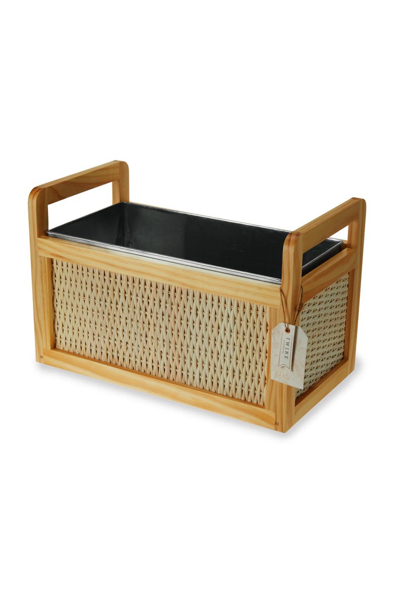 Rattan and Wood Beverage Tub, Alternate, color, Wood
