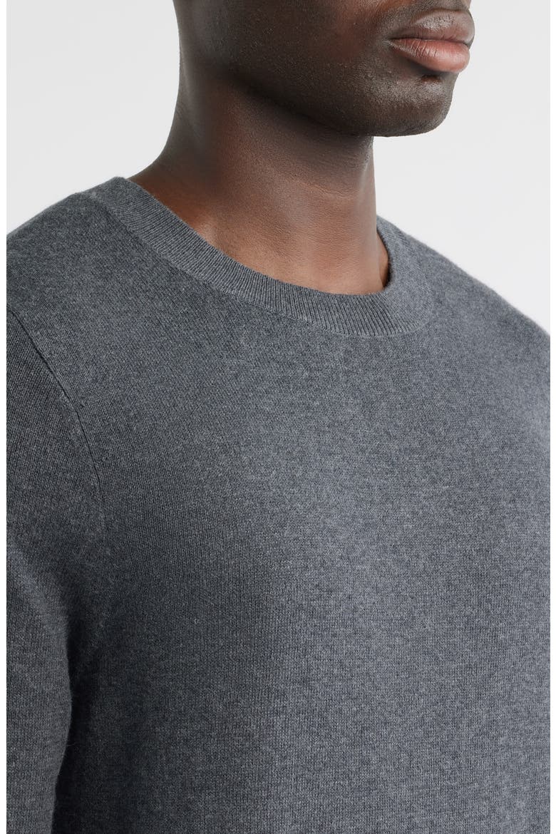 Crewneck Cotton & Cashmere Sweater, Alternate, color, GREY EMBERS HEATHER