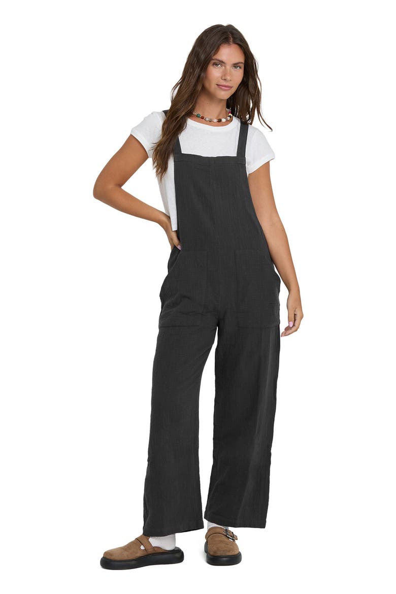 Pacific Time Cotton Jumpsuit, Alternate, color, BLACK SANDS