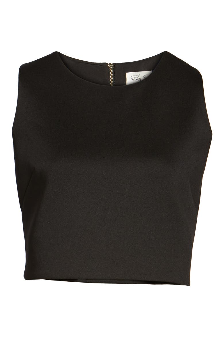 Scuba Crop Top, Alternate, color, BLACK