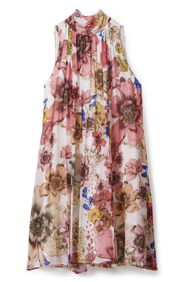 Reiss Kady Floral Shift Dress, Alternate, color, Cream/ Pink