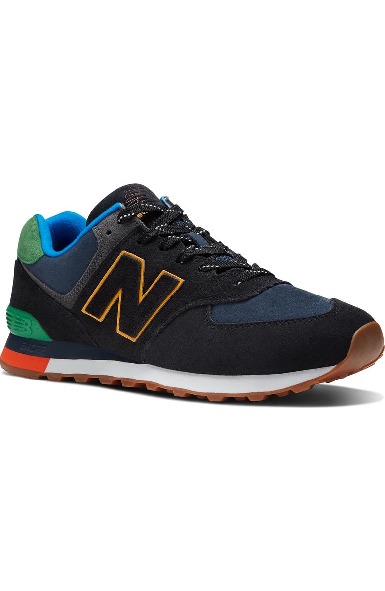 New Balance Gender Inclusive 574 Classic Sneaker, Main, color, Black/ Varsity Green