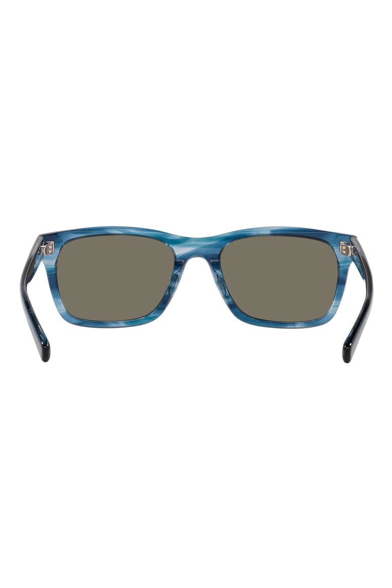 Tybee 55mm Mirrored Polarized Rectangle Sunglasses, Alternate, color, BLUE MIRROR