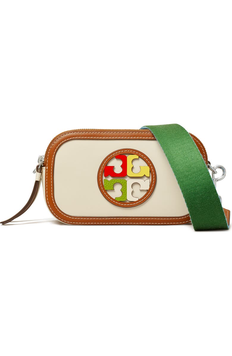 Tory Burch Mini Miller Marquetry Logo Crossbody Bag, Main, color,