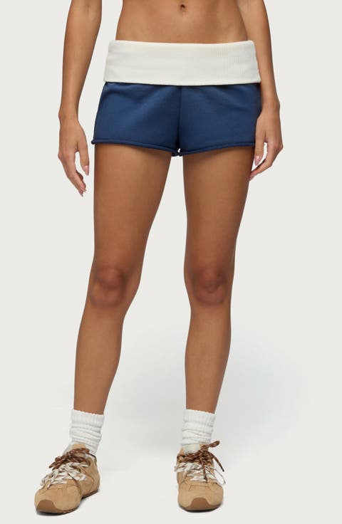 Stevie Contrast Foldover French Terry Shorts