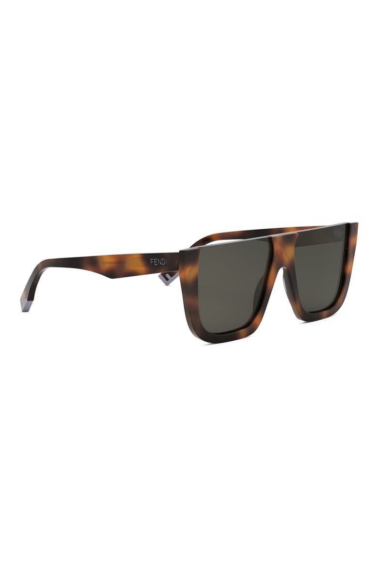 'Fendi Way Flat Top Sunglasses, Alternate, color, BLONDE HAVANA / SMOKE