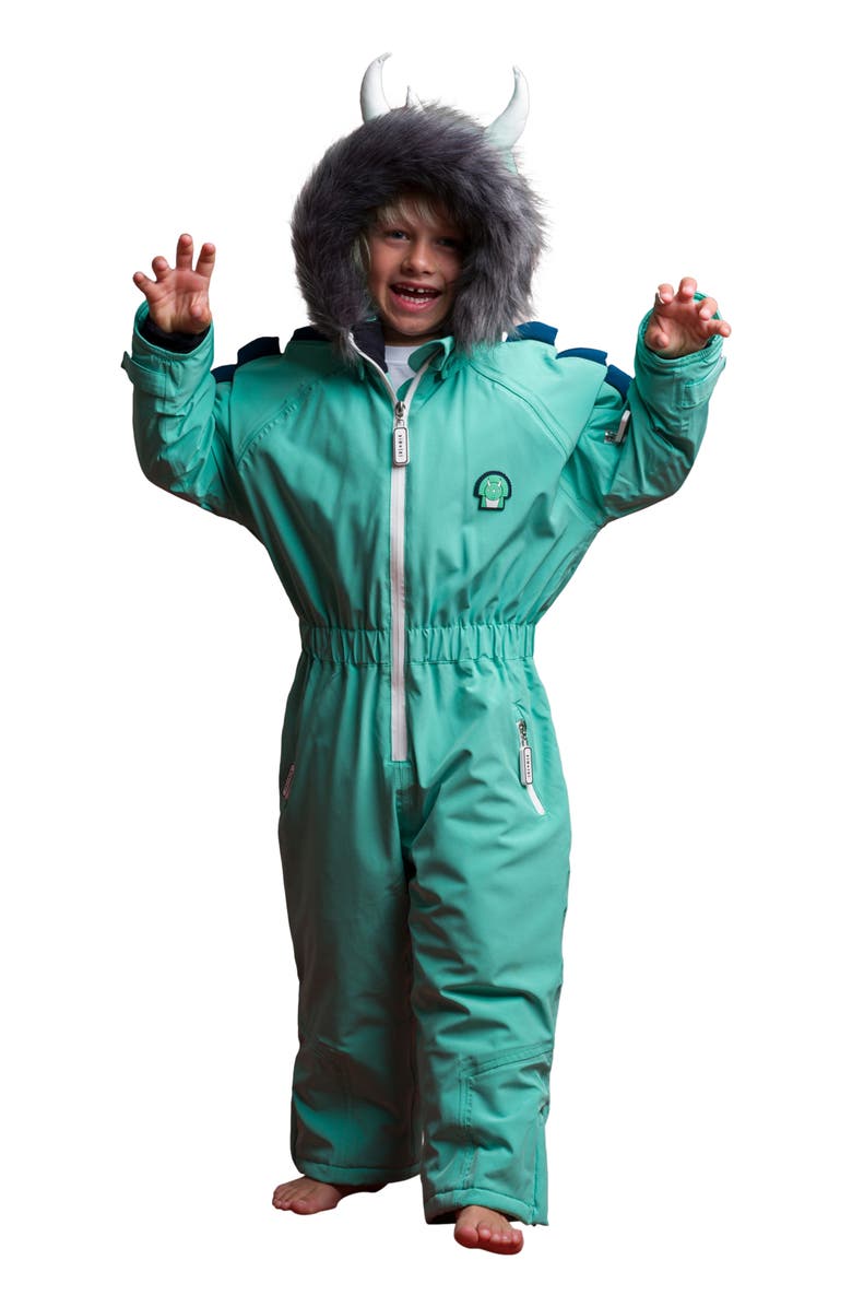 Roarsome Spike the Dinosaur Ski Suit, Alternate, color, Green