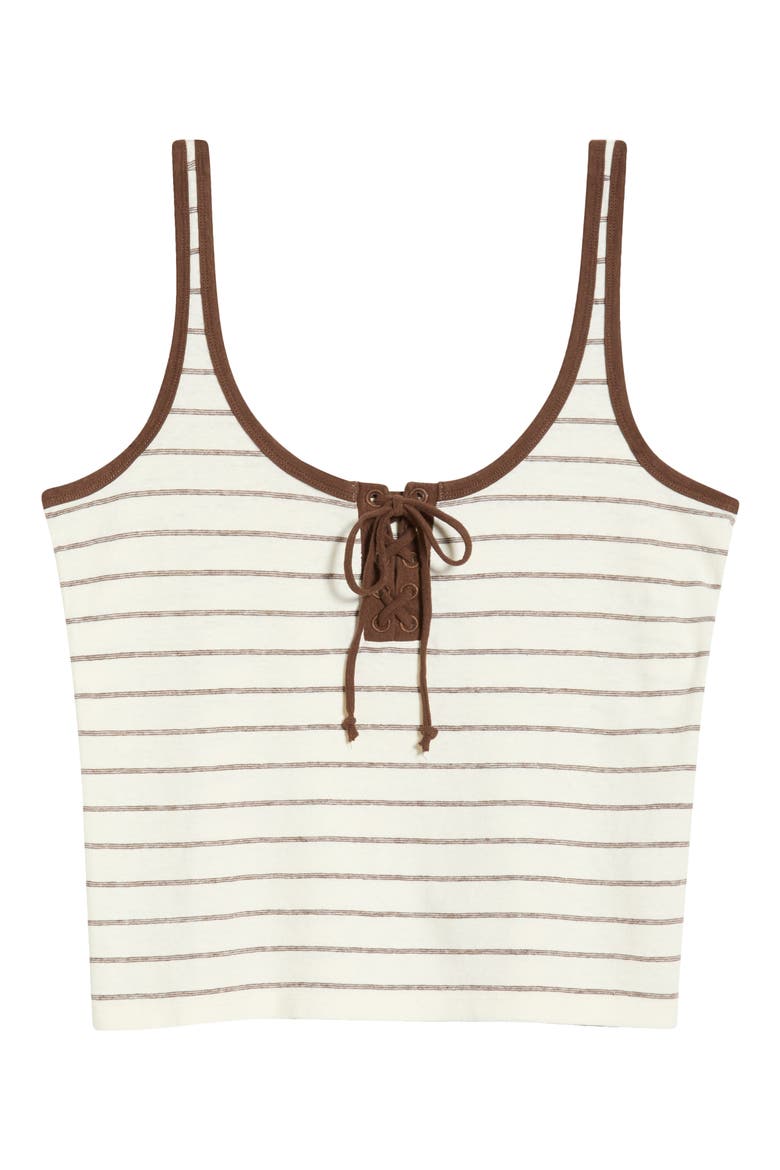 Laci Stripe Hemp & Cotton Tank, Alternate, color, CHOCOLATE/ WHITE STRIPE