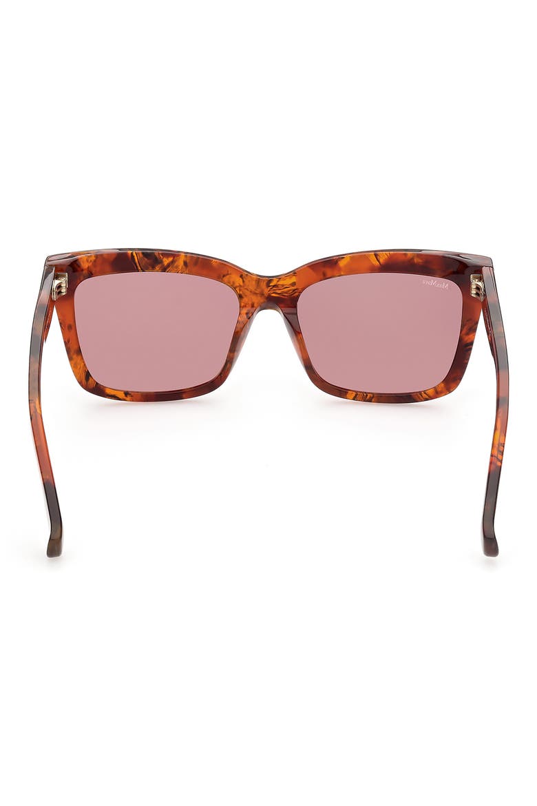 55mm Rectangular Sunglasses, Alternate, color, RED HAVANA / BORDEAUX