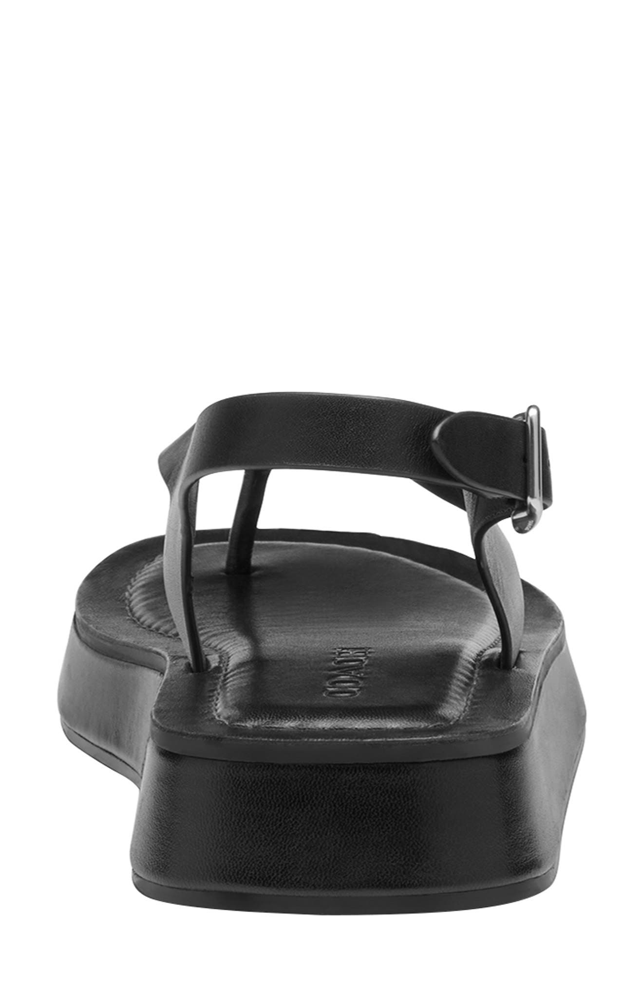 COACH Sculpted C Sandal, Alternate, color, Black