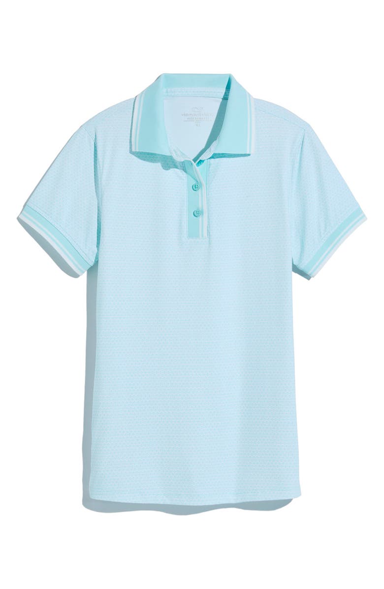 vineyard vines Core UPF 50+ Golf Polo, Main, color, Fleur Micro - Beachcomber Blue