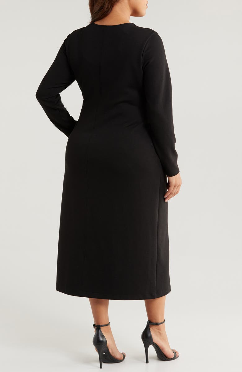 Nordstrom Tie Waist Long Sleeve Midi Dress, Alternate, color,