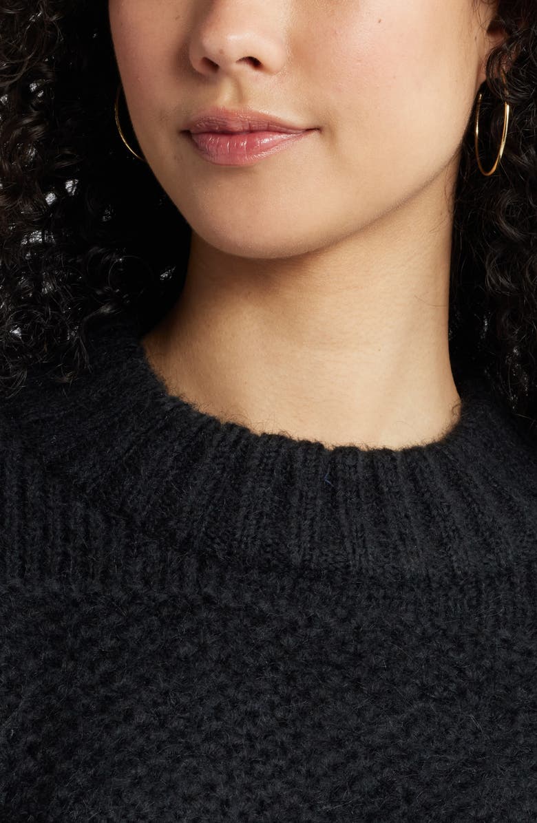 BP. Textured Relaxed Sweater, Alternate, color, Black