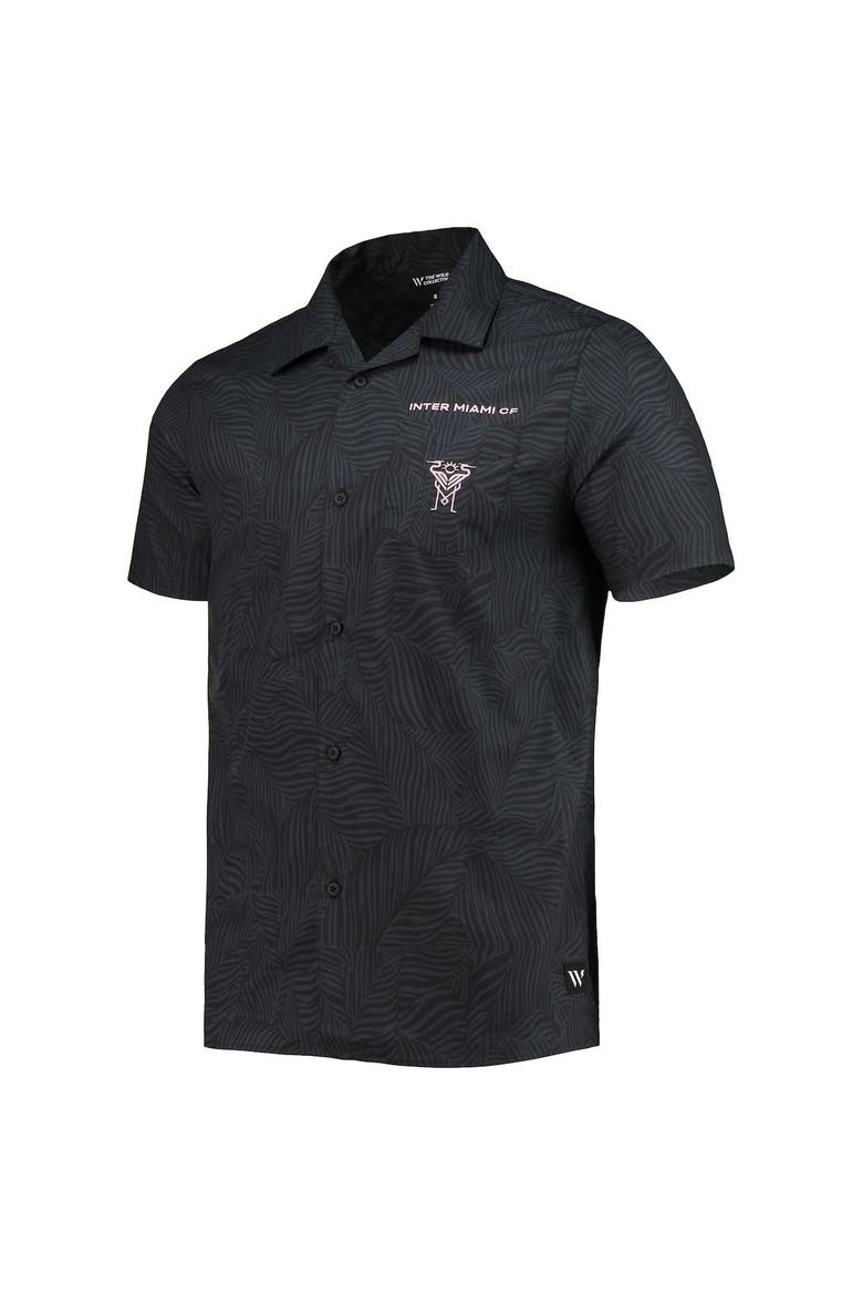 Men's The Wild Collective Black Inter Miami CF Abstract Palm Button-Up Shirts, Alternate, color, Black