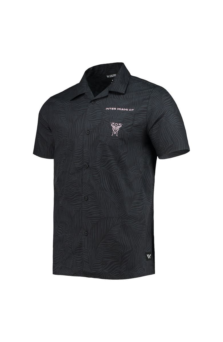 THE WILD COLLECTIVE Men's The Wild Collective Black Inter Miami CF Abstract Palm Button-Up Shirts, Alternate, color, 