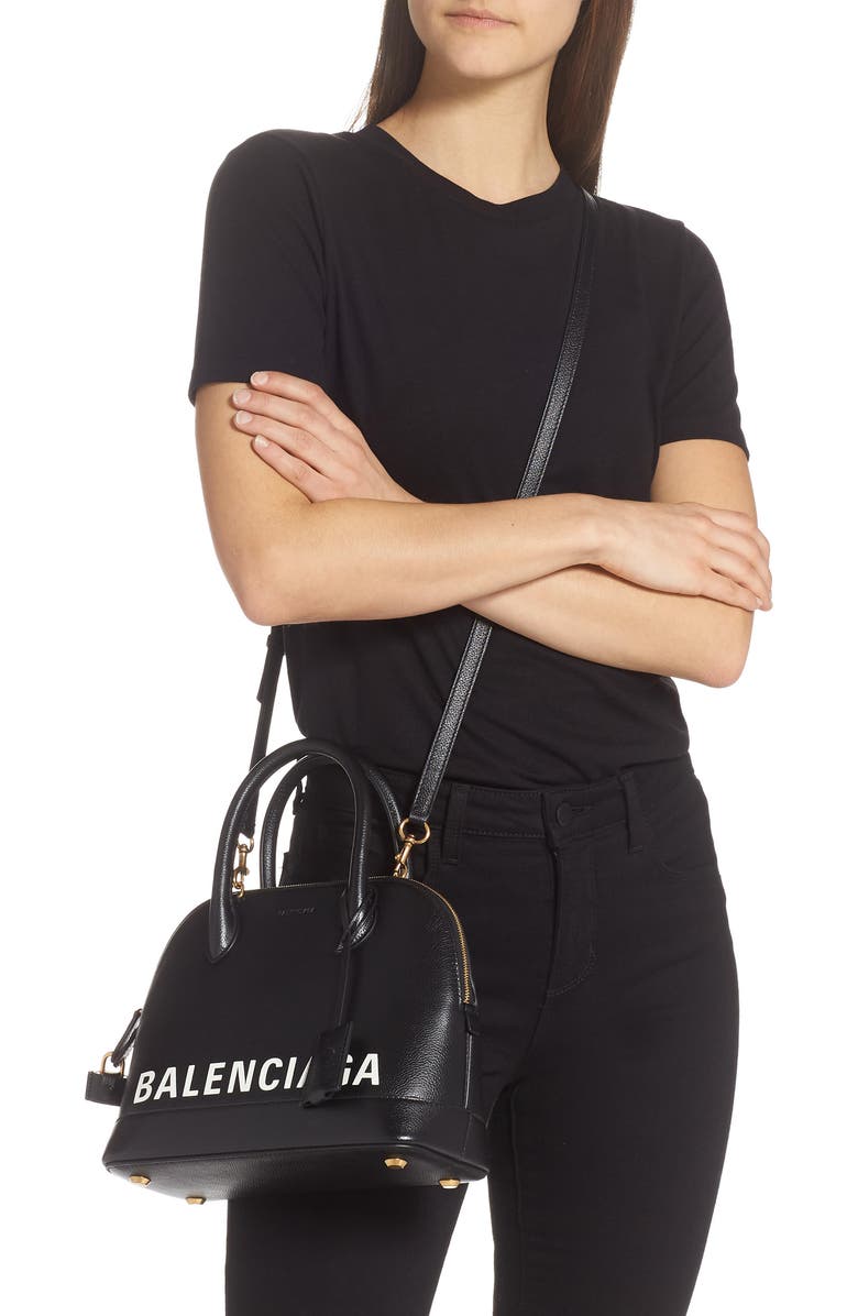 Balenciaga Small Ville Leather Satchel, Alternate, color,
