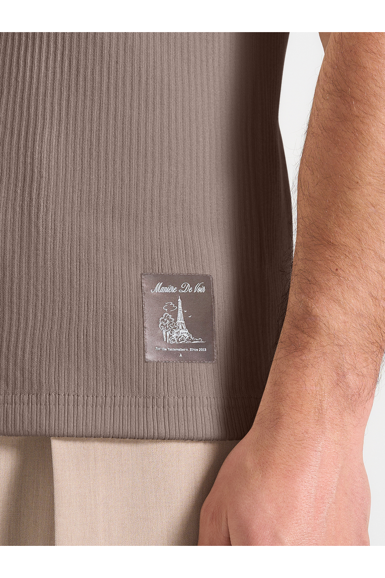 Justin Ribbed Cotton Vest, Alternate, color, Mushroom