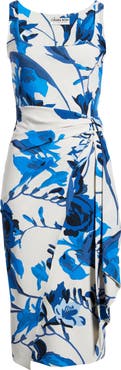 Chiara Boni La Petite Robe Floral Ruffle Detail Cocktail Sheath Dress