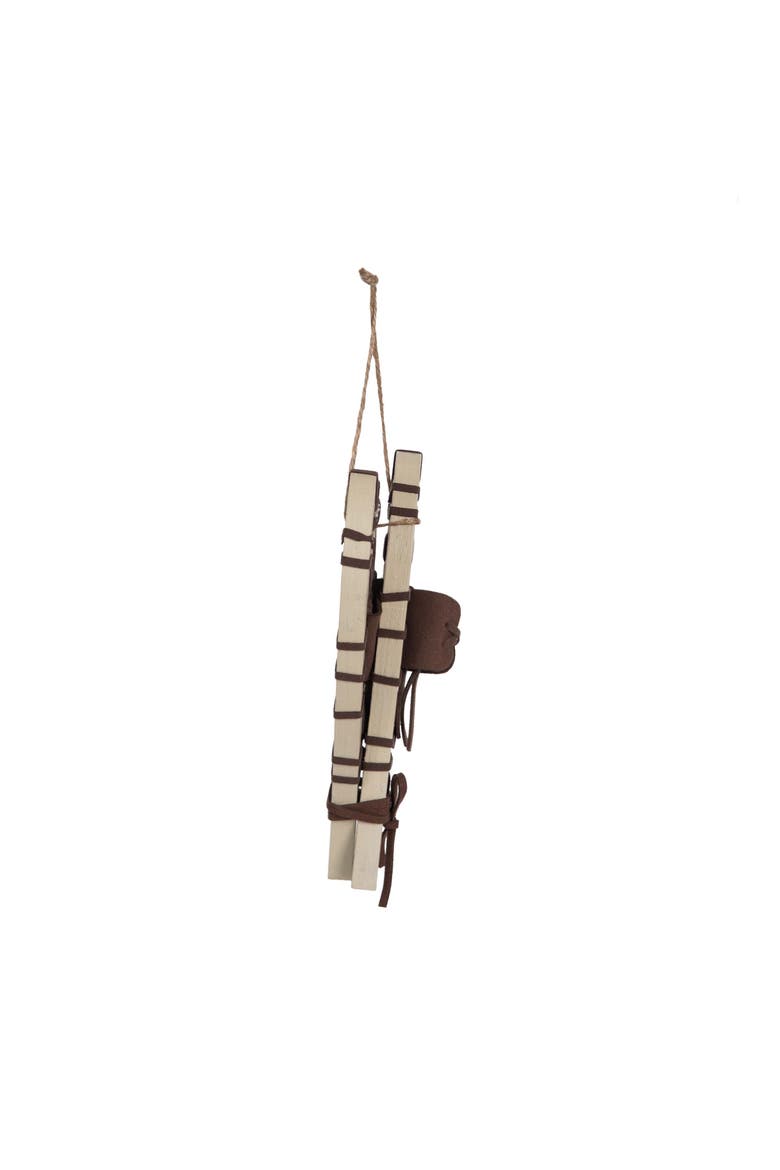 White Snowshoes Winter Sports Christmas Tree Ornament, Alternate, color, Beige