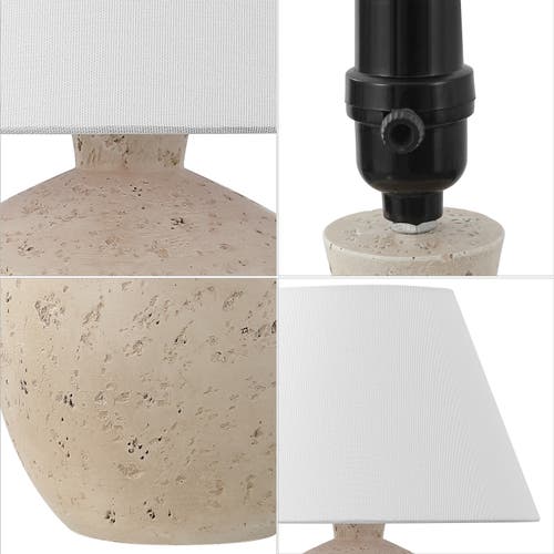 JONATHAN Y JONATHAN Y MYRON 18" MINIMALIST SCANDINAVIAN CONCRETE EFFECT RESIN/IRON LED TABLE LAMP
