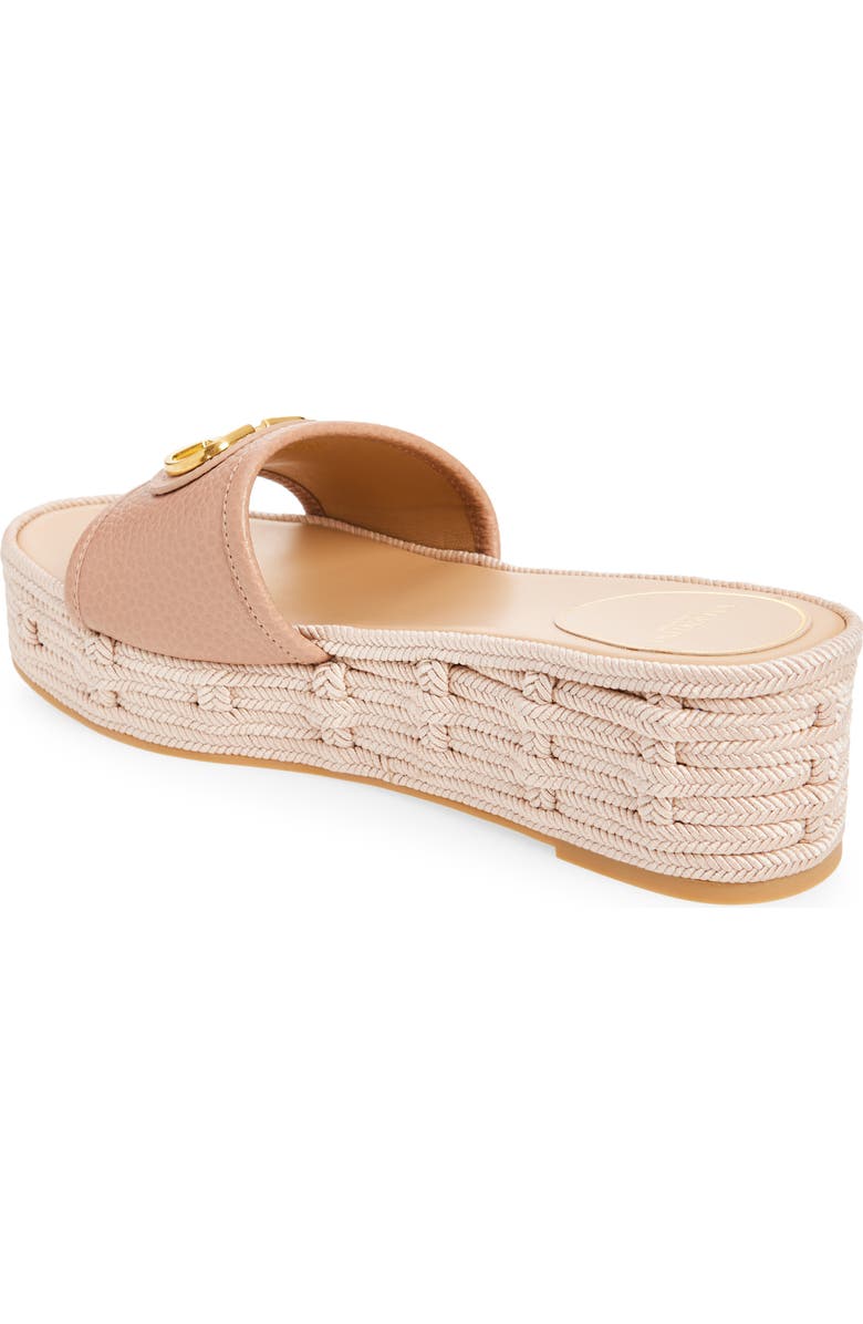 Valentino Garavani VLOGO Espadrille Platform Wedge Slide Sandal, Alternate, color, Rose Cannelle