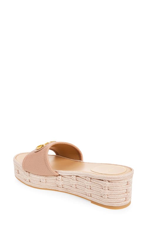 Valentino Garavani Vlogo Espadrille Platform Wedge Slide Sandal In Rose Cannelle