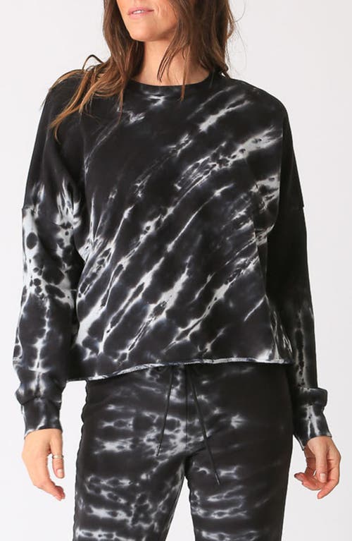 Electric & Rose Rylan Lightning Tie Dye Sweatshirt in Onyx/Cloud 