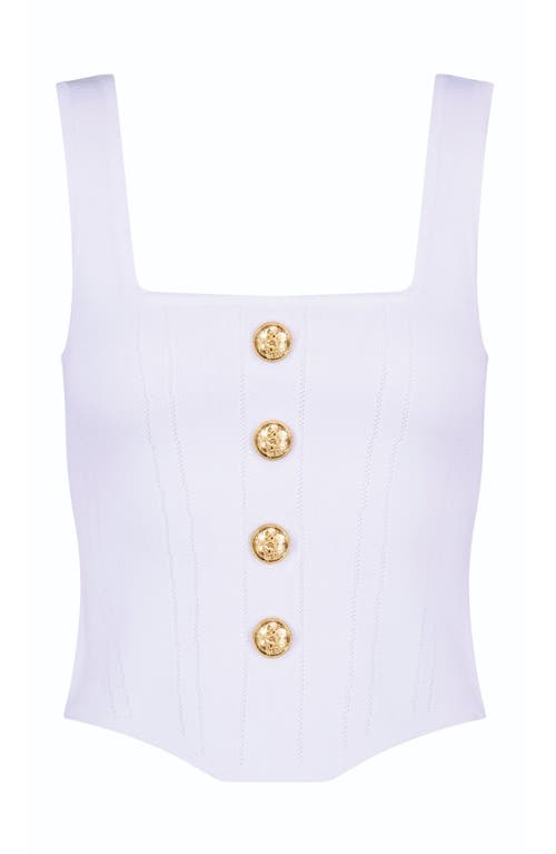 The Noli Shop Venus Button Top In White