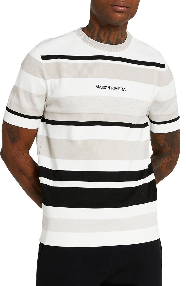 River Island Men's Maison Stripe T-Shirt, Main, color, 