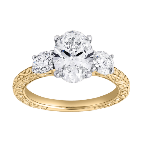 Caldria 14K Gold 2.65 Ct Oval Lab Grown Diamond Engagement Ring