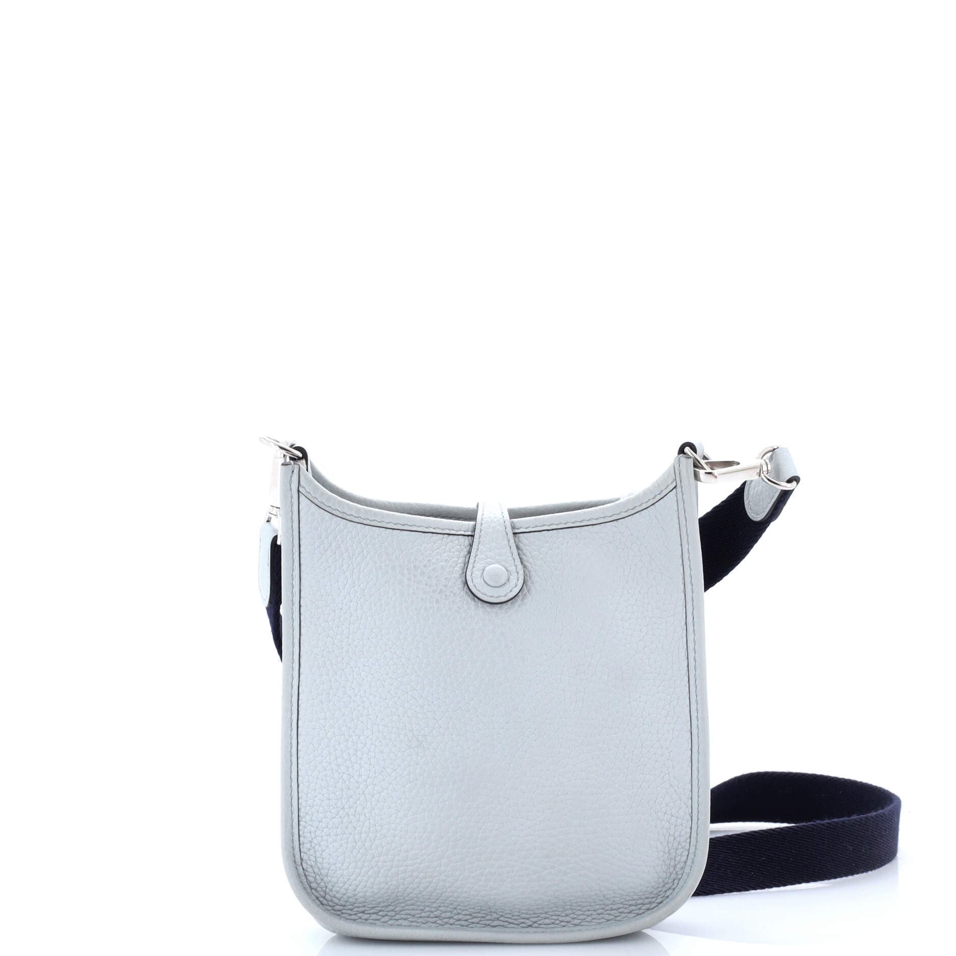 Pre-Owned Hermes Evelyne Bag Gen III Clemence TPM, Alternate, color, Bleu Glacier