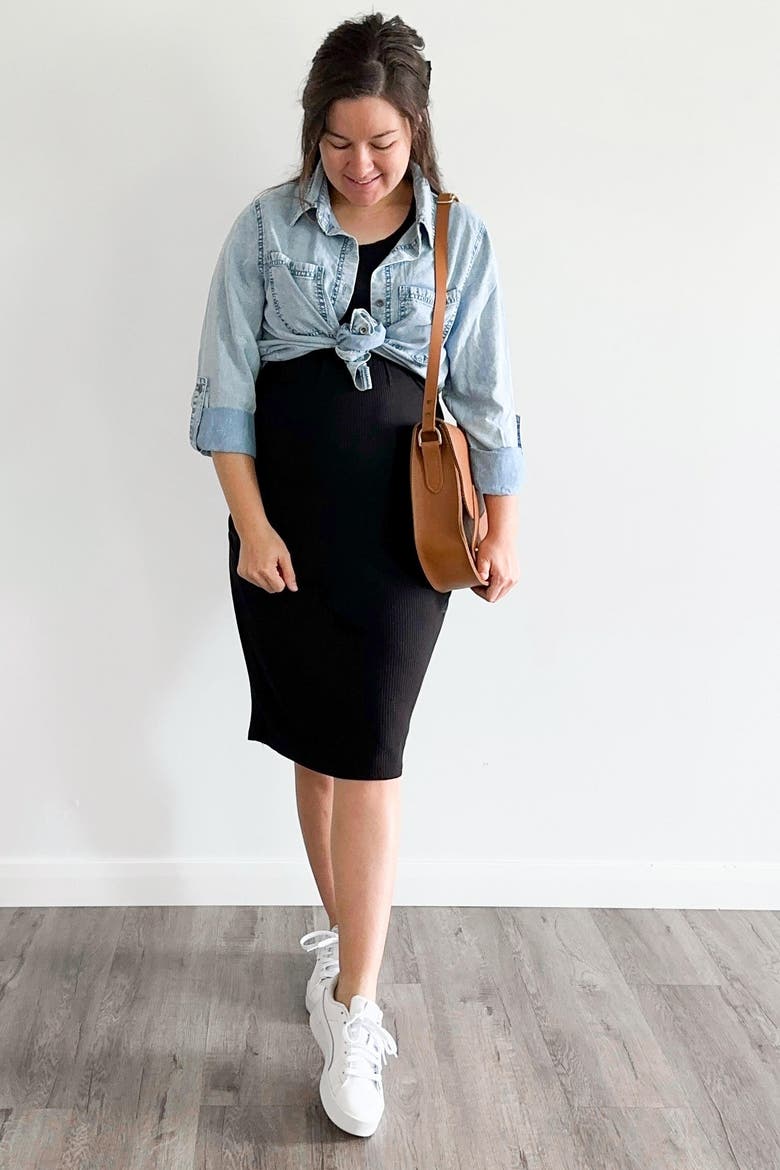 Blue Chambray Rolled Cuff Shirt, Alternate, color, Light Blue