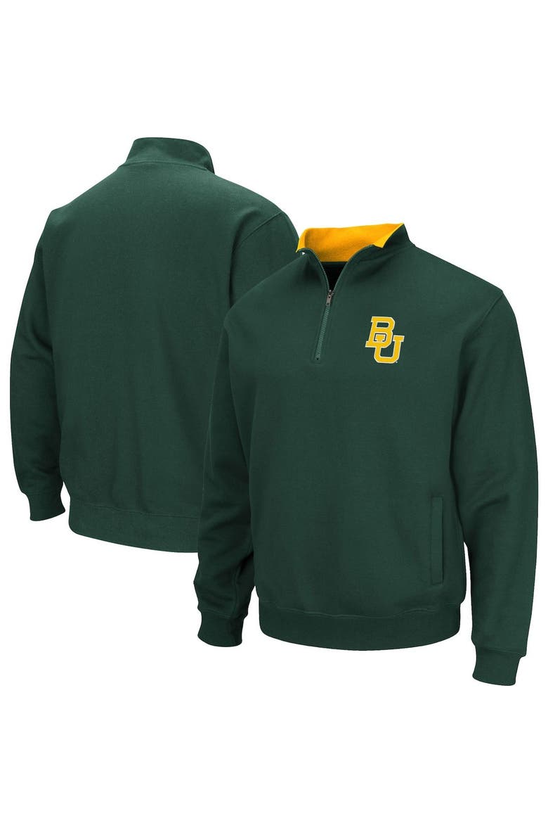 Men's Colosseum Green Baylor Bears Tortugas Quarter-Zip Sweatshirt, Main, color, Green