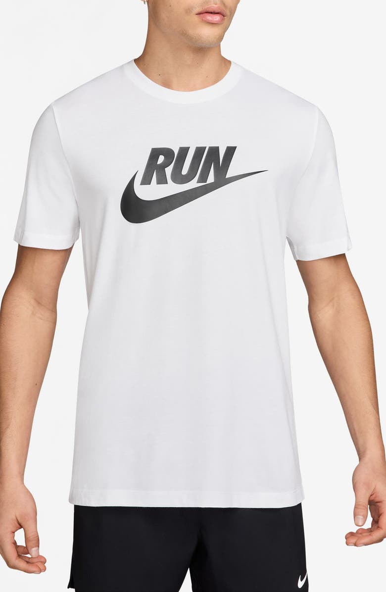 Nike Dri-FIT Running T-Shirt, Main, color, White
