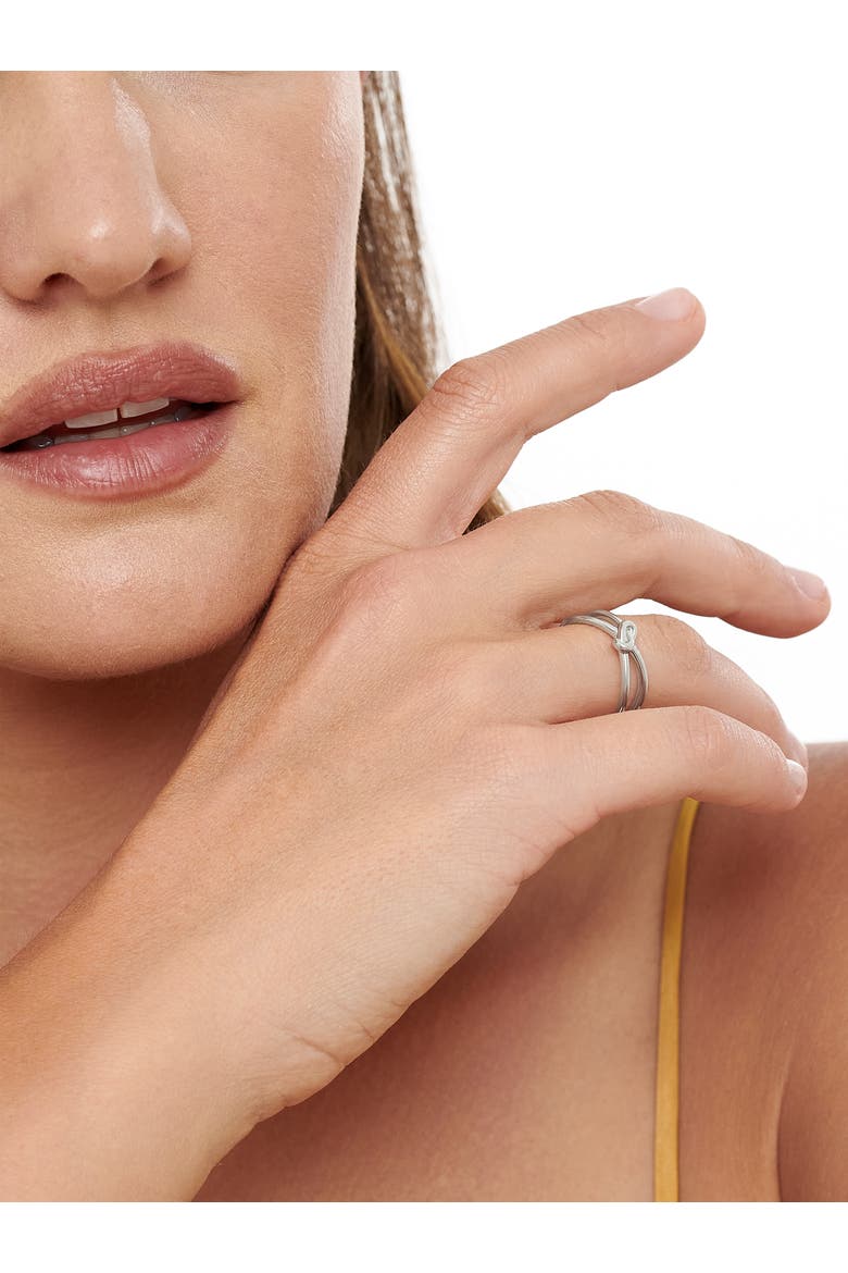 Love Knot Ring in Rhodium Plated Sterling Silver, 6mm, Alternate, color, Silver