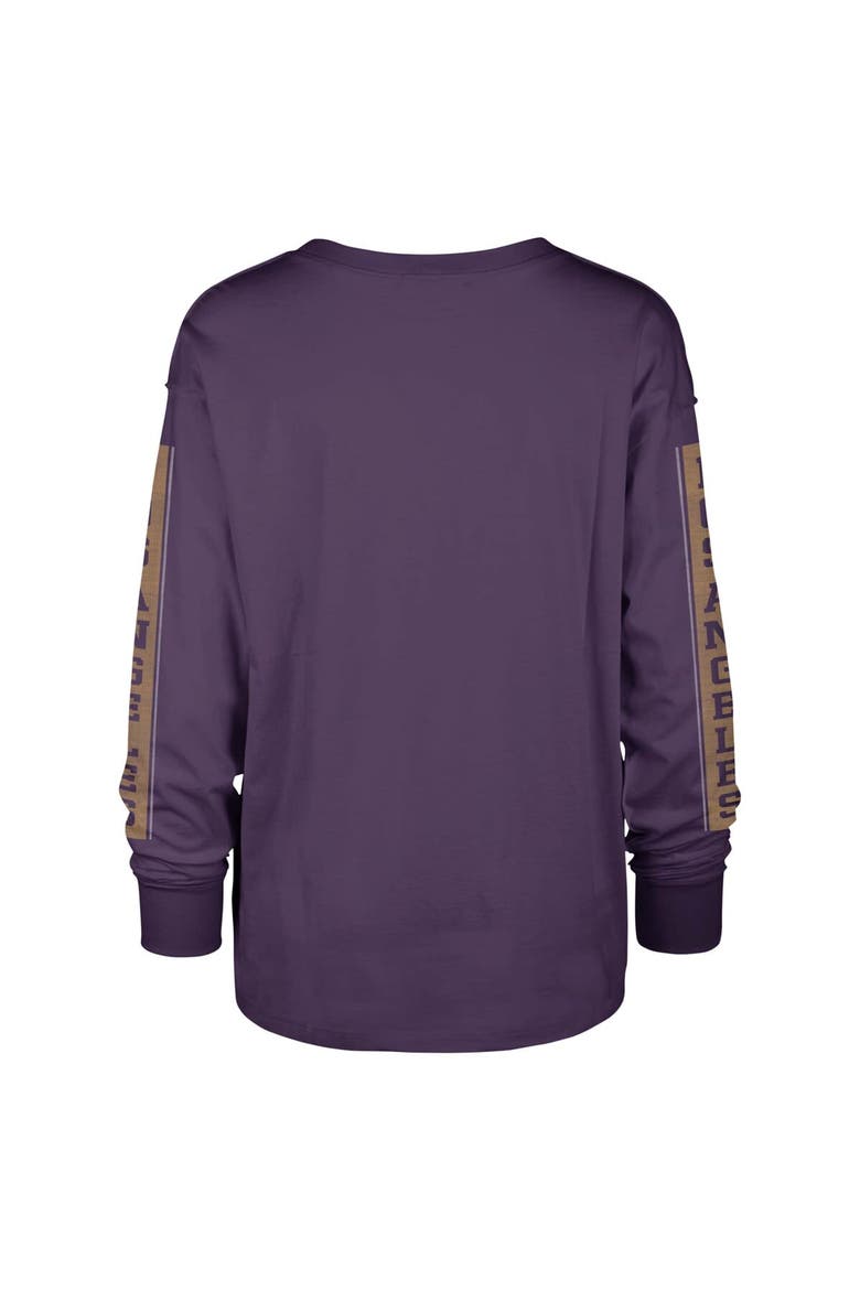 Women's '47 Purple Los Angeles Lakers Tomcat Long Sleeve T-Shirt, Alternate, color, Purple
