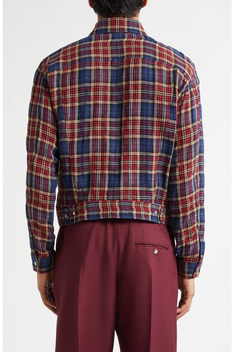Terrence Plaid Trucker Jacket, Alternate, color, RED CHECK