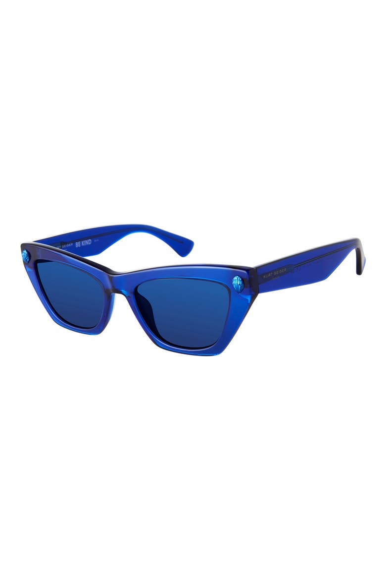51mm Cat Eye Sunglasses, Alternate, color, BLUE GLITTER/ BLUE FLASH SPPZ