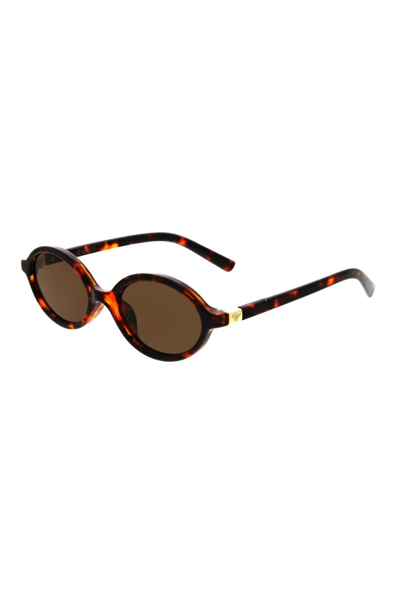 53mm Slim Oval Sunglasses, Alternate, color, BROWN DEMI