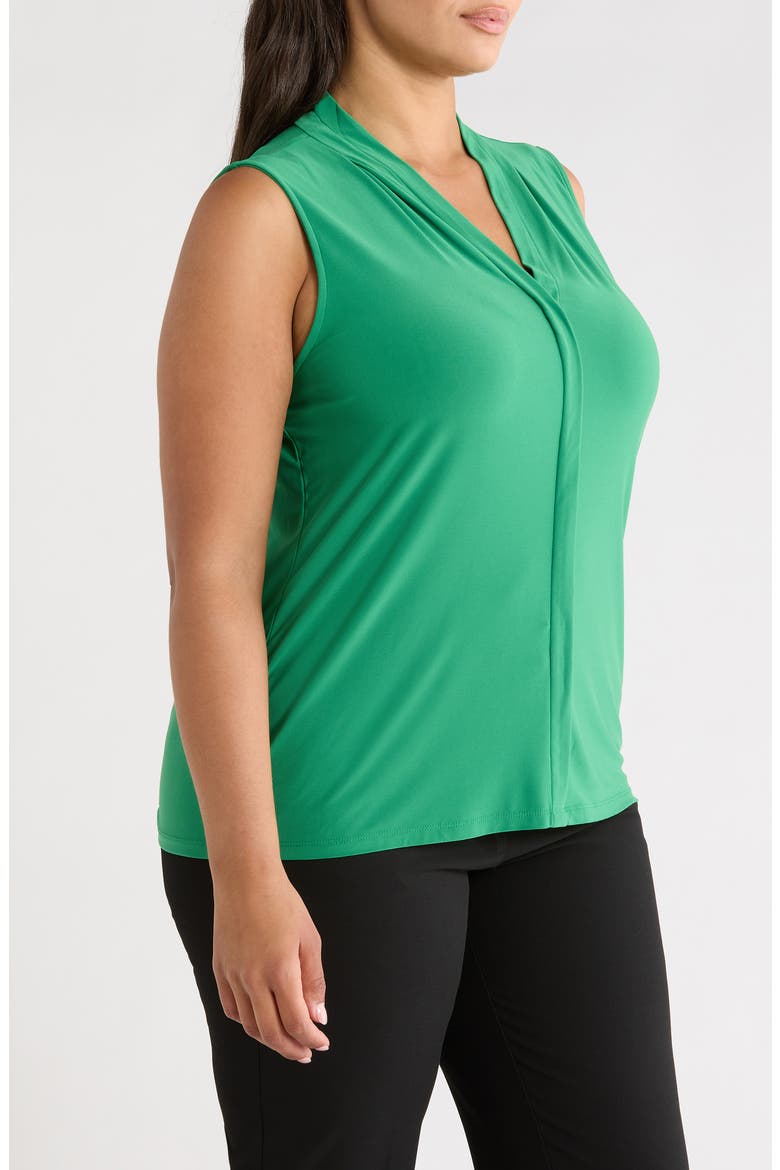 Pleat Front Sleeveless Top, Alternate, color, LUSH GREEN