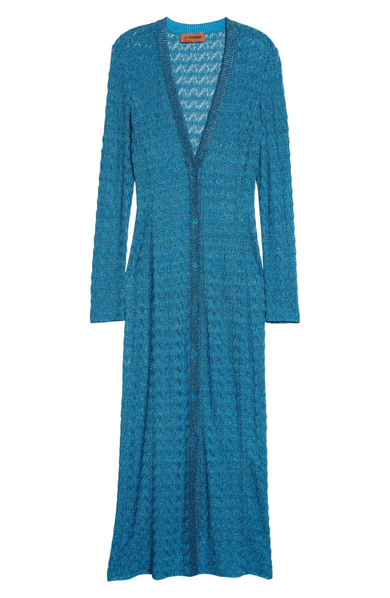 Missoni Raschel Lamé Lace Longline Cardigan, Alternate, color,
