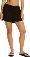 Sea Level Sunset Beach Cotton Gauze Cover-Up Shorts