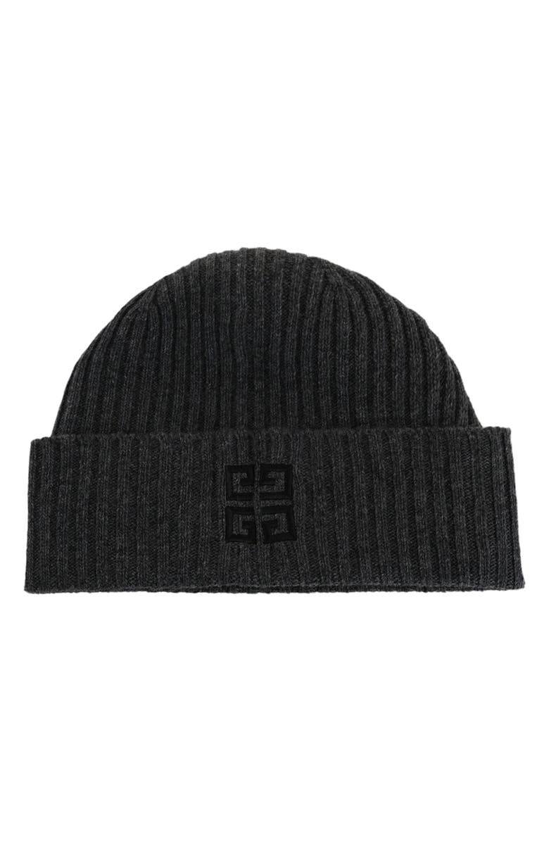 Givenchy 4G Logo Wool & Cashmere Beanie, Alternate, color, Grey Black