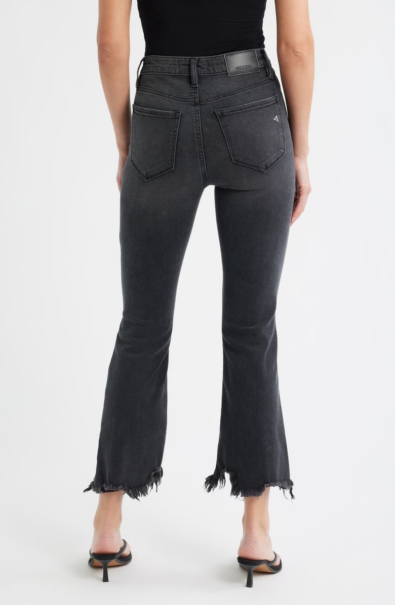HIDDEN JEANS Fray Hem Crop Flare Jeans, Alternate, color, Black
