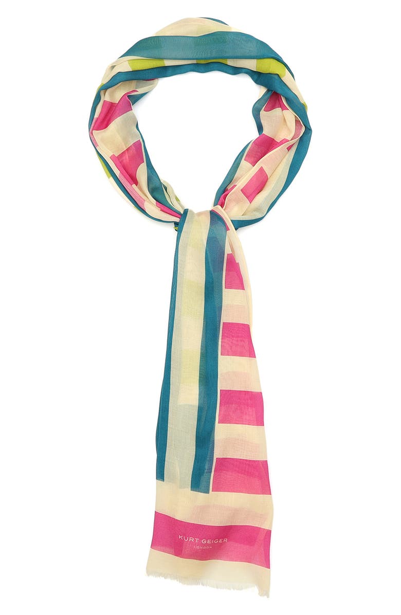 Kurt Geiger London Mixed Stripe Oblong Scarf, Alternate, color, 