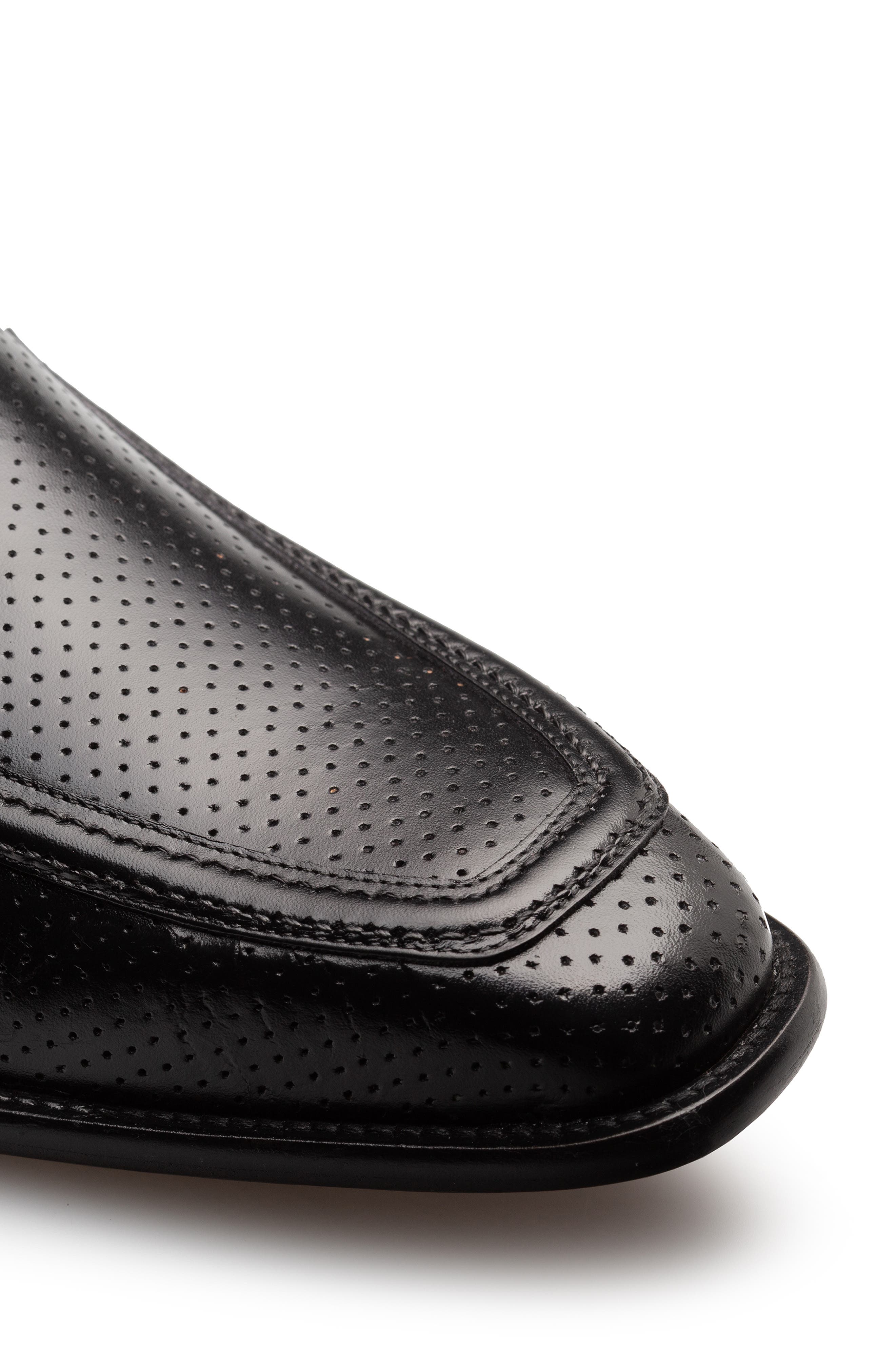 Mezlan Perforated Leather Loafer, Alternate, color, Black